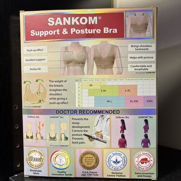 Sankom Compression Shapewear Posture Correcting Classic Peach Bra  XL/XXL, NWT - Picture 3 of 5